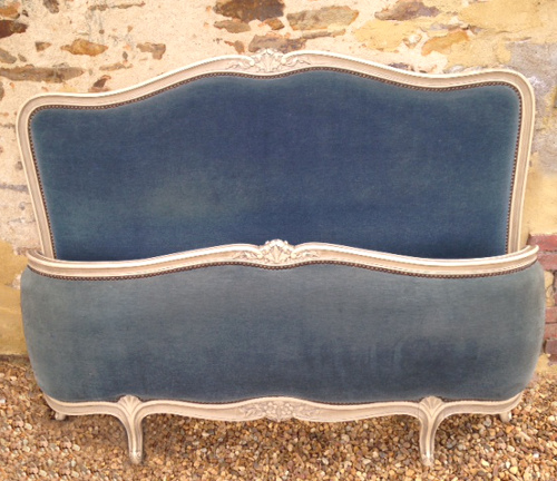 Original Vintage French Upholstered double bed